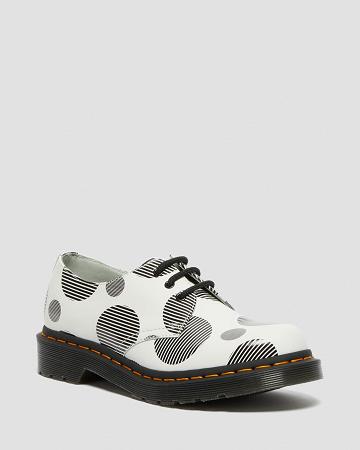 Zapatos Oxford Dr Martens 1461 Polka Dot Smooth Cuero Mujer Blancos | MX 428QMA